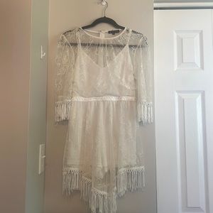 White lace boho romper